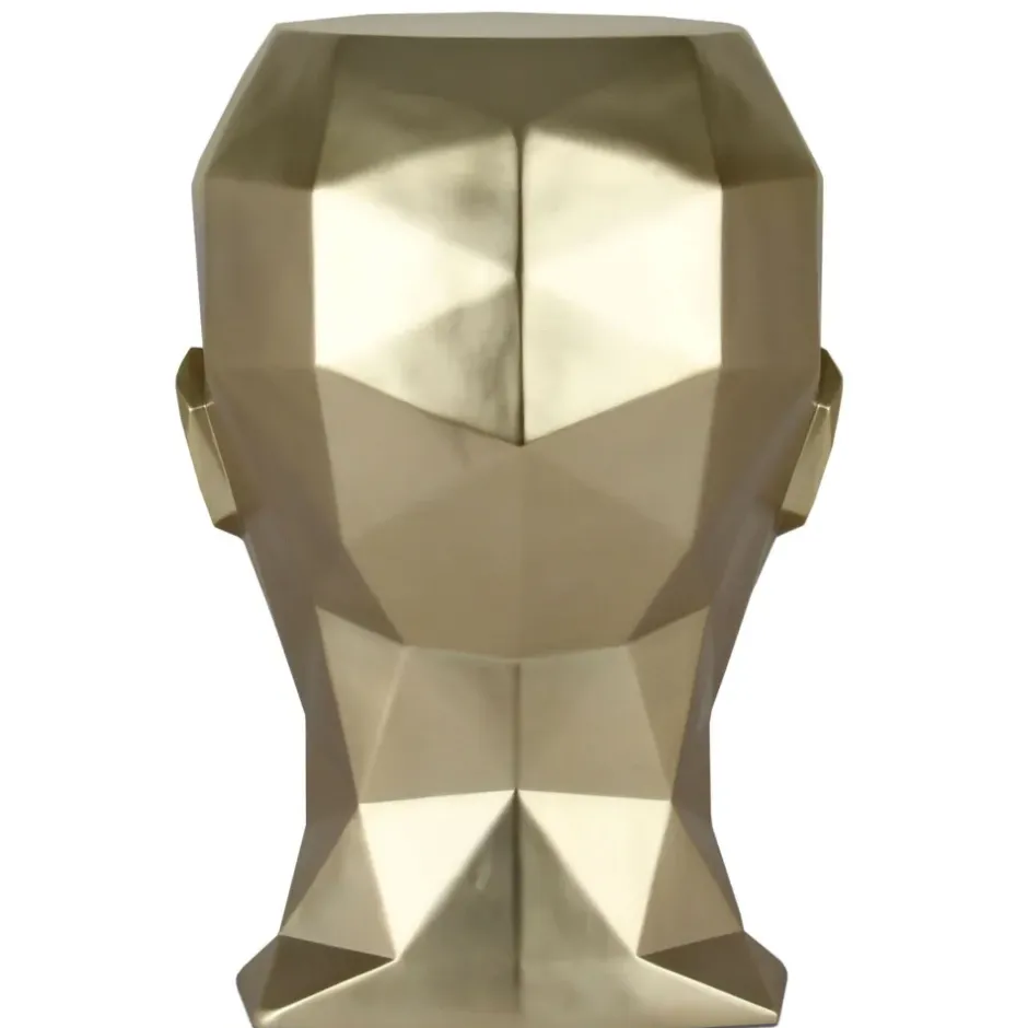Statues & Sculptures Low Poly|Contemporary^Polygon Female Head 55cm Gold Side Table Sculpture