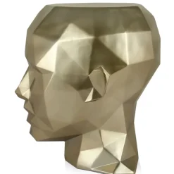 Statues & Sculptures Low Poly|Contemporary^Polygon Female Head 55cm Gold Side Table Sculpture