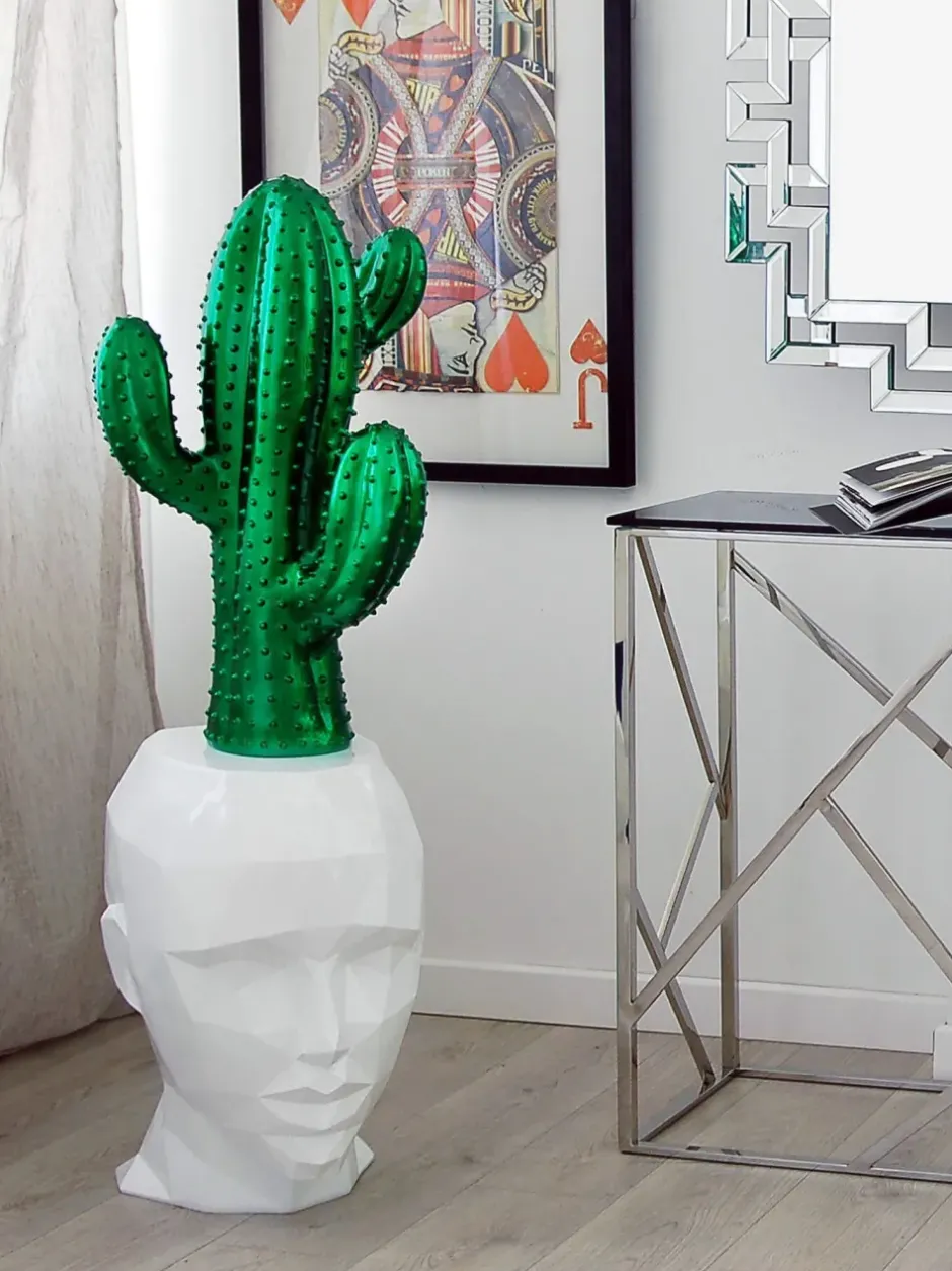 Statues & Sculptures Low Poly|Contemporary^Polygon Female Head 55cm White Side Table Sculpture