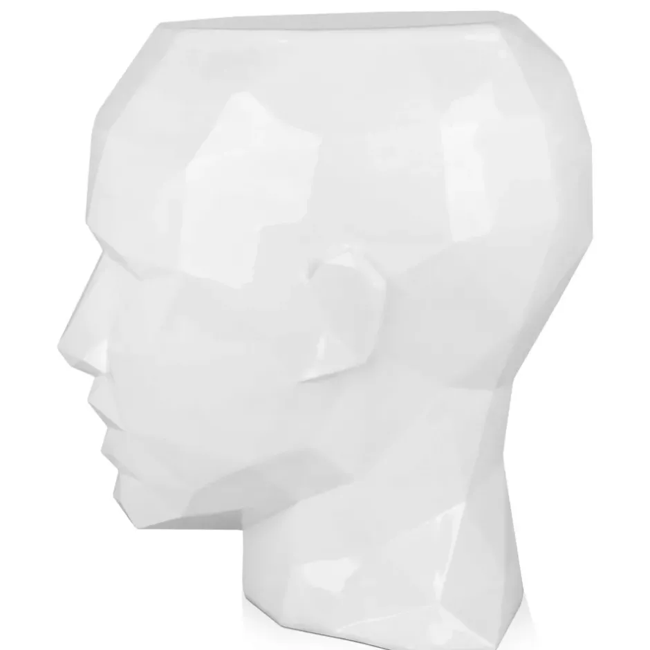 Statues & Sculptures Low Poly|Contemporary^Polygon Female Head 55cm White Side Table Sculpture