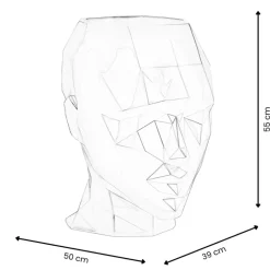 Statues & Sculptures Low Poly|Contemporary^Polygon Female Head 55cm White Side Table Sculpture