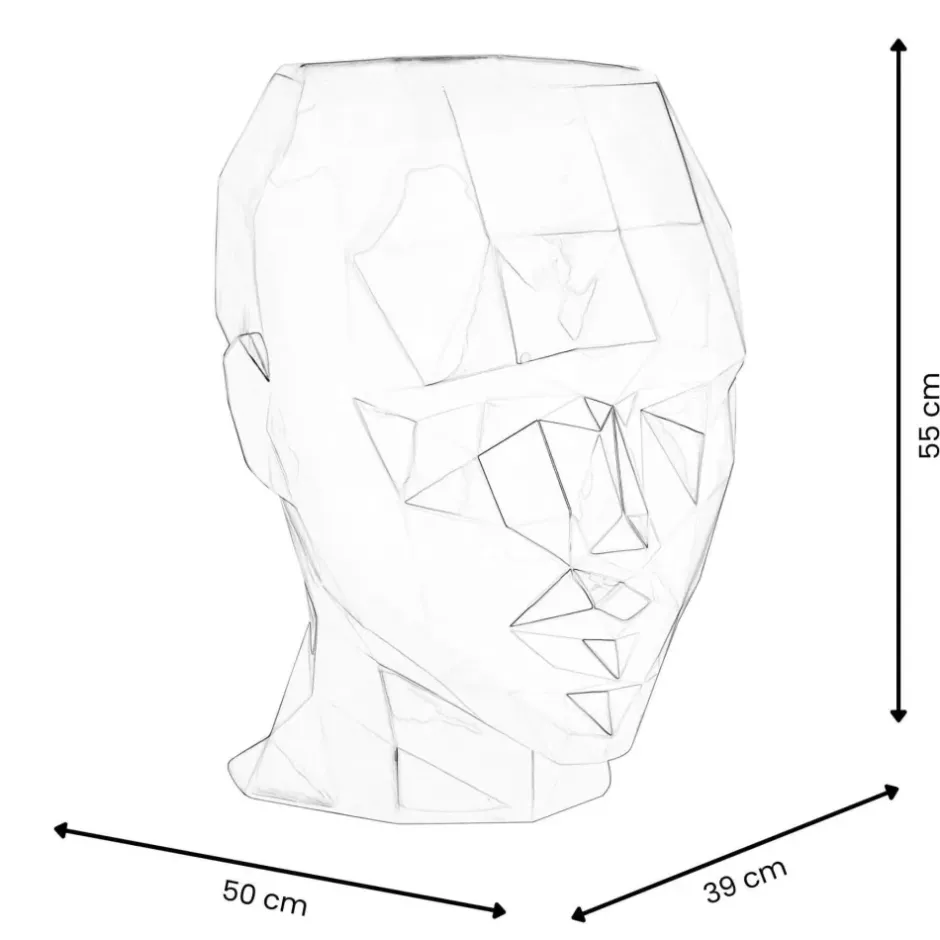 Statues & Sculptures Low Poly|Contemporary^Polygon Female Head 55cm White Side Table Sculpture