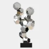 Statues & Sculptures Floor Standing|Low Poly^Polygon Fusion 104cm Silver Metal Indoor Sculpture