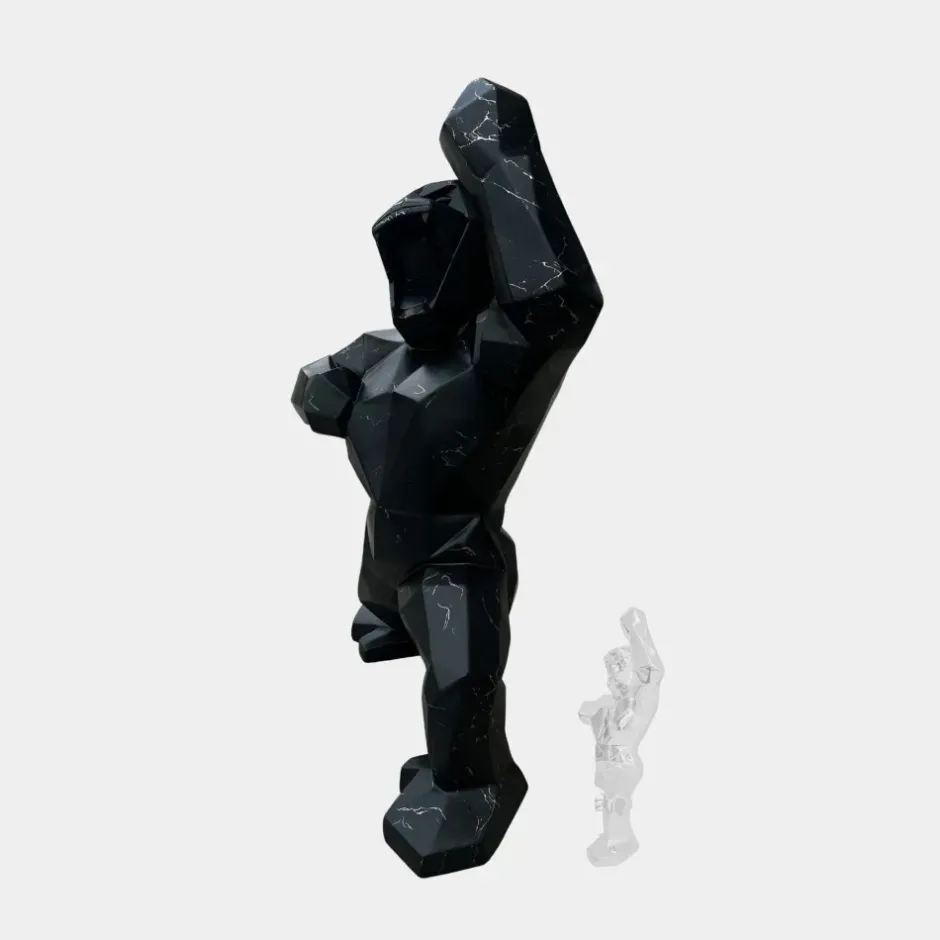 Statues & Sculptures Floor Standing|Animals^Polygon Gorilla 135cm Black Resin Indoor Sculpture