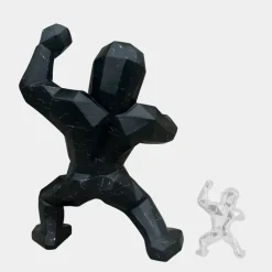 Statues & Sculptures Floor Standing|Animals^Polygon Gorilla 135cm Black Resin Indoor Sculpture