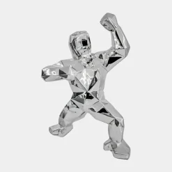 Statues & Sculptures Table Top|Floor Standing^Polygon Gorilla 50cm Chrome Resin Indoor Sculpture
