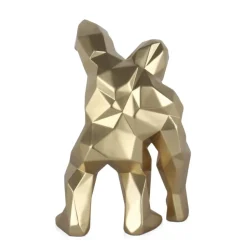 Statues & Sculptures Table Top|Low Poly^Polygon Gorilla 30cm Gold Resin Indoor Sculpture
