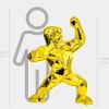 Statues & Sculptures Floor Standing|Animals^Polygon Gorilla 135cm Gold Resin Indoor Sculpture