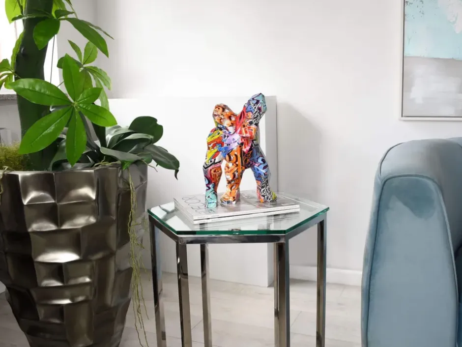 Statues & Sculptures Table Top|Graffiti^Polygon Gorilla 30cm Graffiti Resin Indoor Sculpture