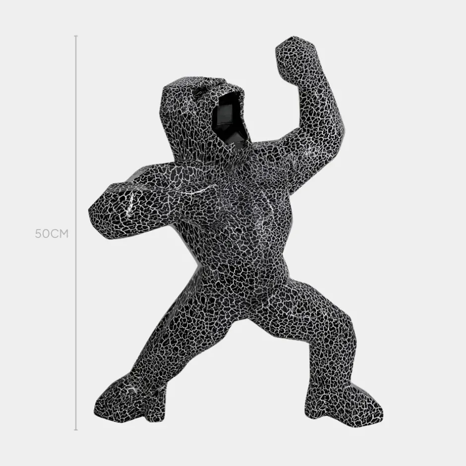 Statues & Sculptures Table Top|Floor Standing^Polygon Gorilla 50cm Lava Resin Indoor Sculpture