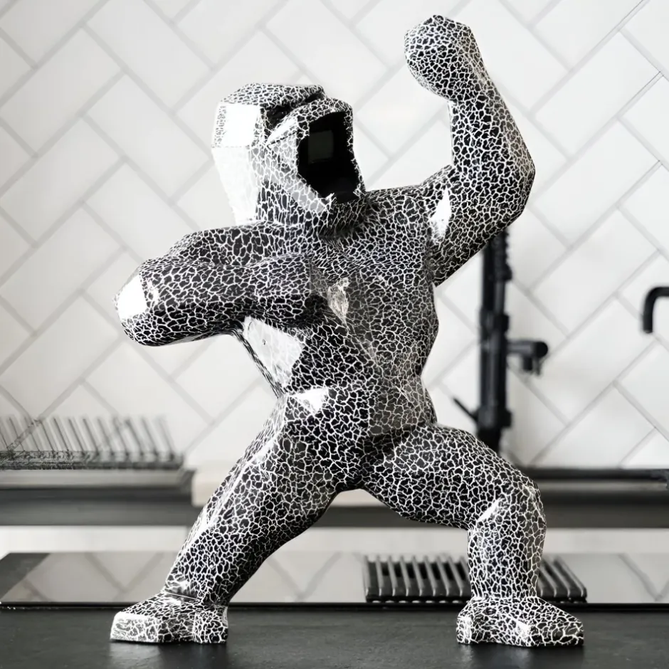 Statues & Sculptures Table Top|Floor Standing^Polygon Gorilla 50cm Lava Resin Indoor Sculpture