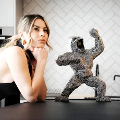 Statues & Sculptures Table Top|Floor Standing^Polygon Gorilla 50cm Lava Resin Indoor Sculpture