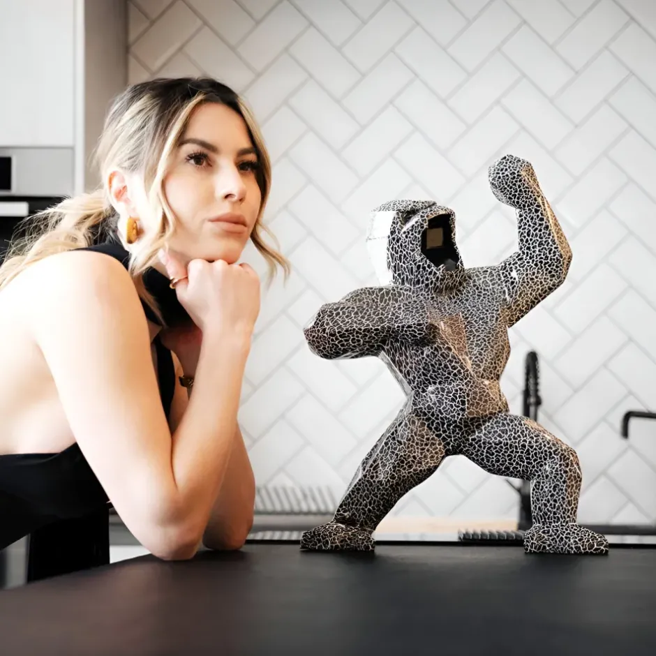 Statues & Sculptures Table Top|Floor Standing^Polygon Gorilla 50cm Lava Resin Indoor Sculpture