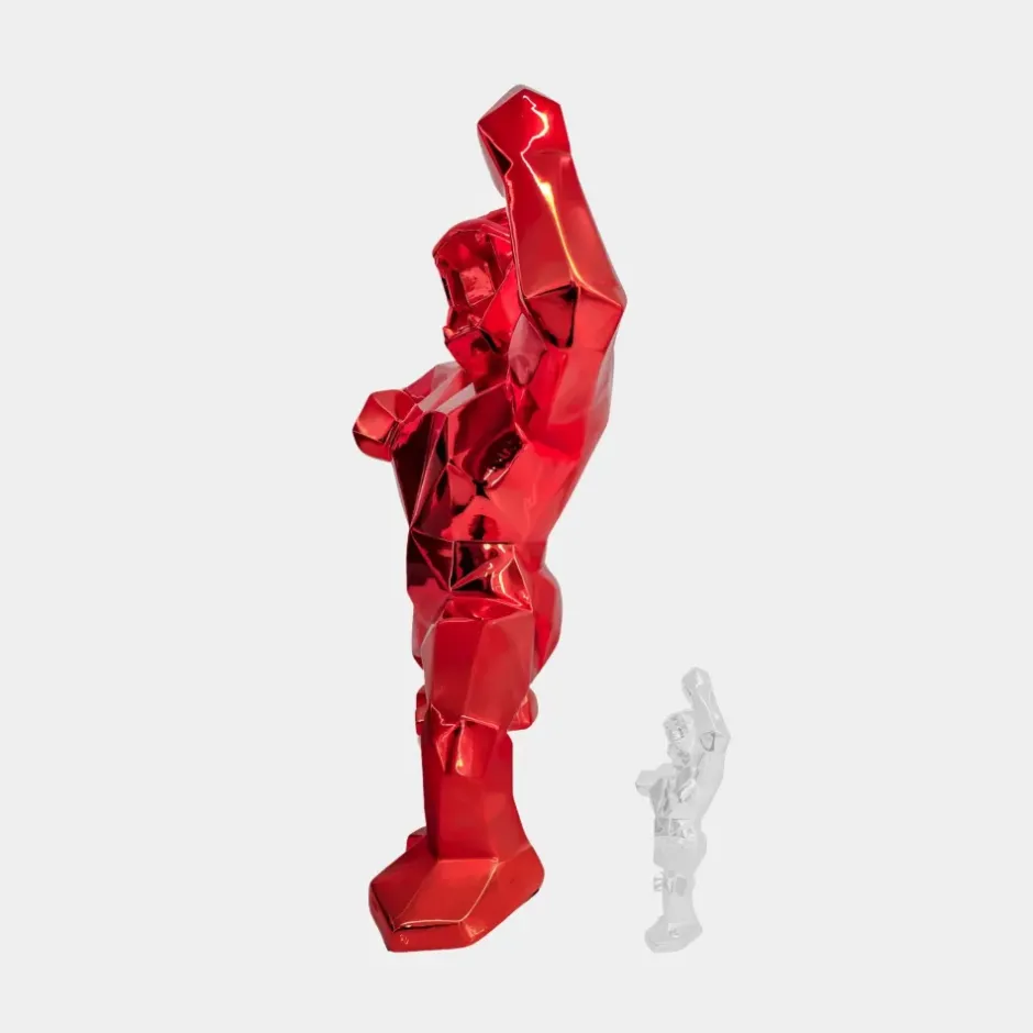 Statues & Sculptures Floor Standing|Animals^Polygon Gorilla 135cm Red Resin Indoor Sculpture
