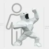 Statues & Sculptures Floor Standing|Animals^Polygon Gorilla 135cm White Resin Indoor Sculpture