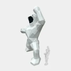 Statues & Sculptures Floor Standing|Animals^Polygon Gorilla 135cm White Resin Indoor Sculpture