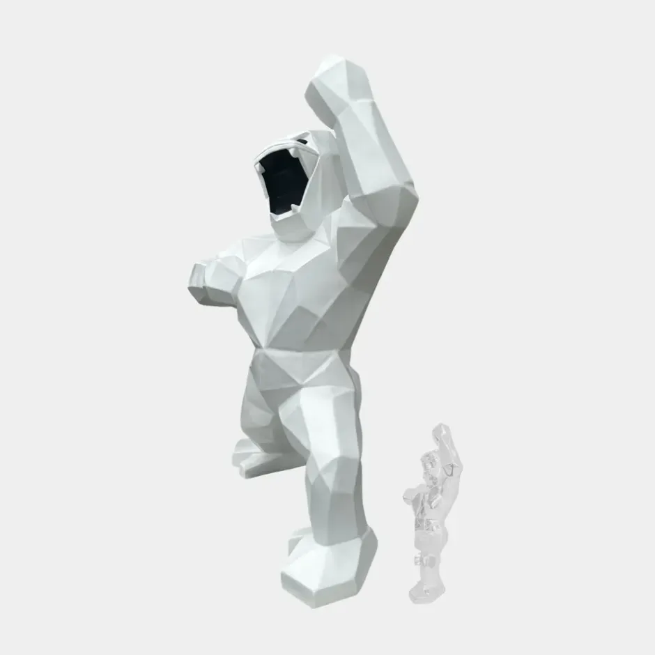Statues & Sculptures Floor Standing|Animals^Polygon Gorilla 135cm White Resin Indoor Sculpture