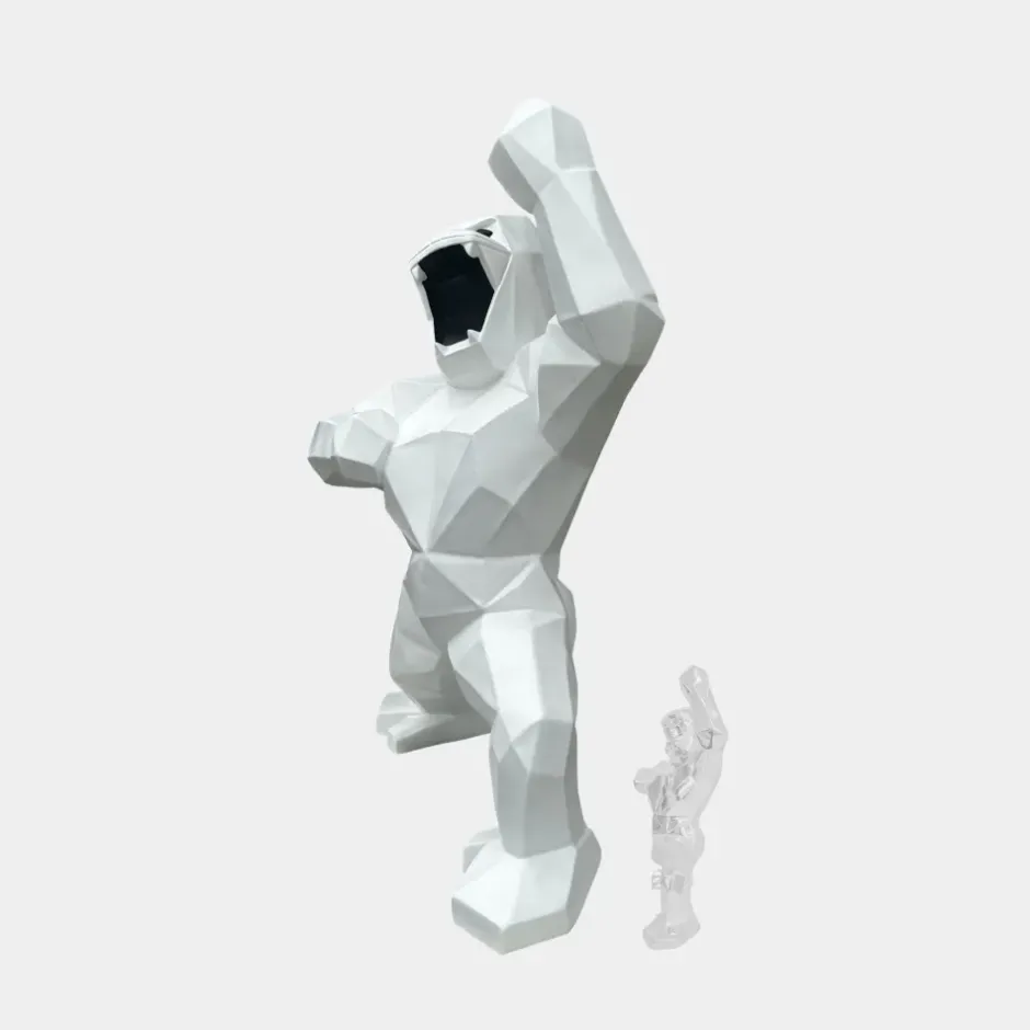 Statues & Sculptures Giant|Floor Standing^Polygon Gorilla 165cm White Resin Indoor Sculpture