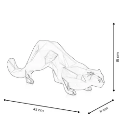 Statues & Sculptures Table Top|Low Poly^Polygon Leopard 15cm Gold Resin Indoor Sculpture