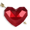 Statues & Sculptures Table Top|Low Poly^Polygon Love 31cm Red Resin Wall Sculpture