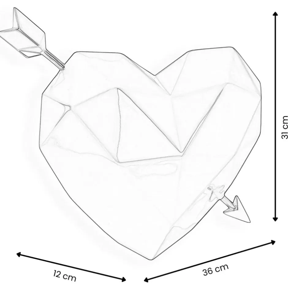 Statues & Sculptures Table Top|Low Poly^Polygon Love 31cm Red Resin Wall Sculpture