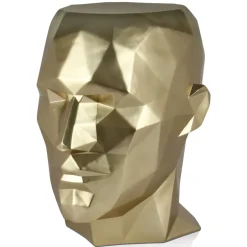 Statues & Sculptures Low Poly|Contemporary^Polygon Male Head 55cm Gold Side Table Sculpture