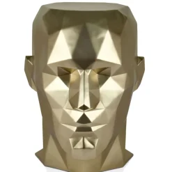 Statues & Sculptures Low Poly|Contemporary^Polygon Male Head 55cm Gold Side Table Sculpture