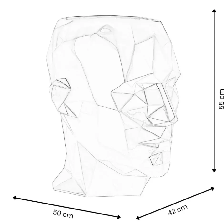 Statues & Sculptures Low Poly|Contemporary^Polygon Male Head 55cm Gold Side Table Sculpture