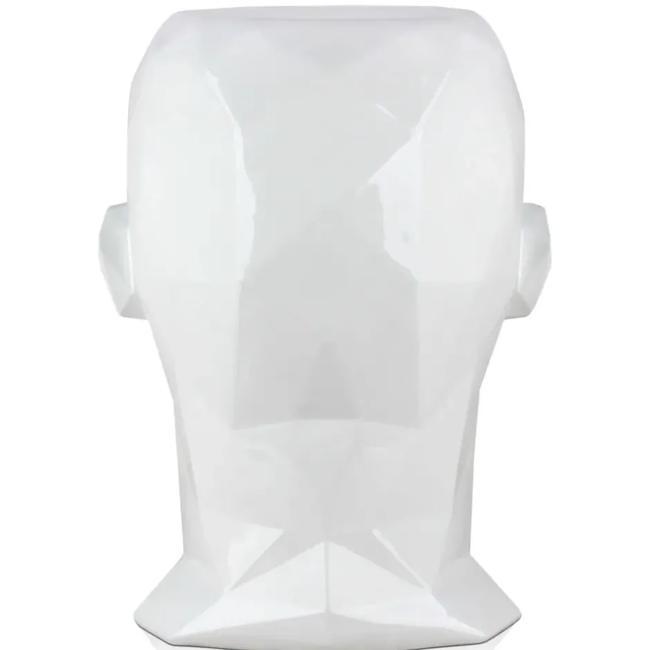 Statues & Sculptures Low Poly|Contemporary^Polygon Male Head 55cm White Side Table Sculpture