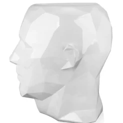 Statues & Sculptures Low Poly|Contemporary^Polygon Male Head 55cm White Side Table Sculpture
