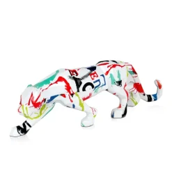 Statues & Sculptures Table Top|Low Poly^Polygon Panther 14cm Abstract Resin Indoor Sculpture