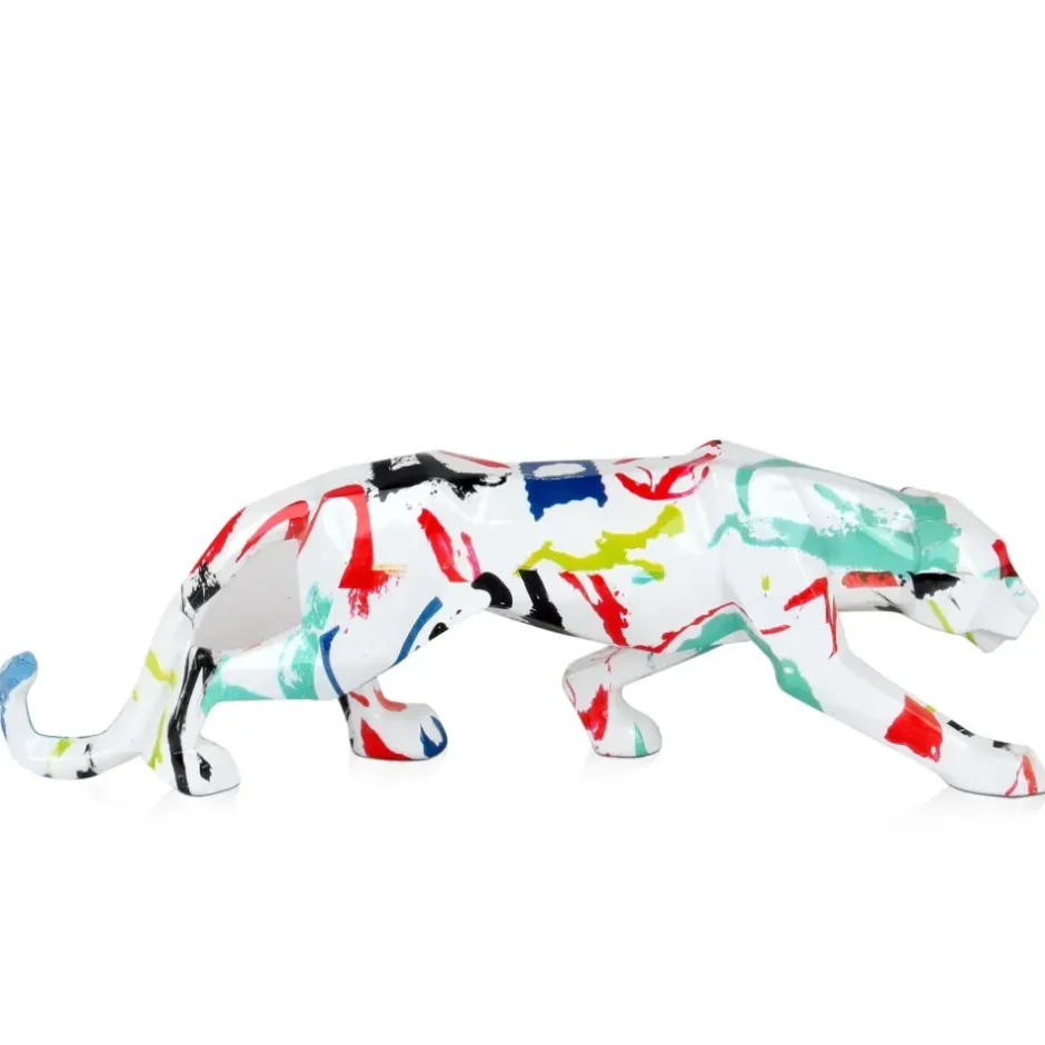 Statues & Sculptures Table Top|Low Poly^Polygon Panther 14cm Abstract Resin Indoor Sculpture