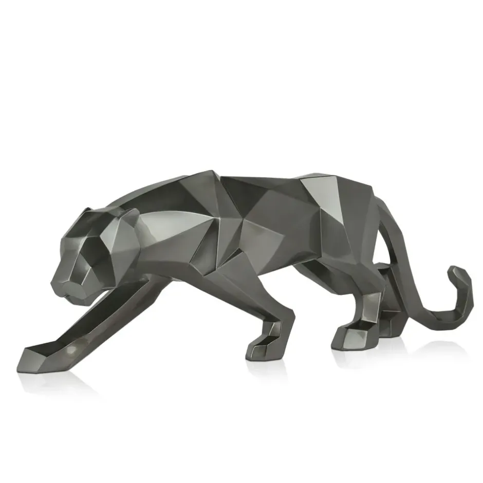 Statues & Sculptures Table Top|Floor Standing^Polygon Panther 31cm Anthracite Resin Indoor Sculpture