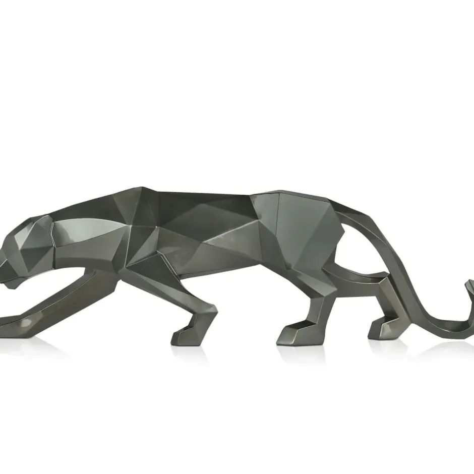 Statues & Sculptures Table Top|Floor Standing^Polygon Panther 31cm Anthracite Resin Indoor Sculpture