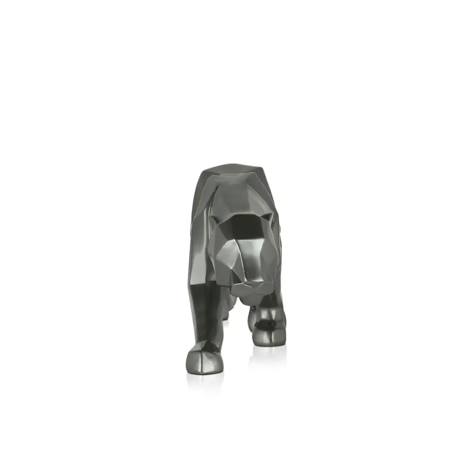 Statues & Sculptures Table Top|Low Poly^Polygon Panther 14cm Anthracite Resin Indoor Sculpture