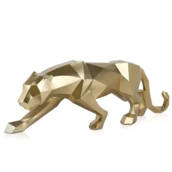 Statues & Sculptures Table Top|Floor Standing^Polygon Panther 31cm Gold Resin Indoor Sculpture