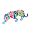 Statues & Sculptures Table Top|Low Poly^Polygon Panther 14cm Inca Art Resin Indoor Sculpture