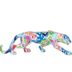 Statues & Sculptures Table Top|Low Poly^Polygon Panther 14cm Inca Art Resin Indoor Sculpture