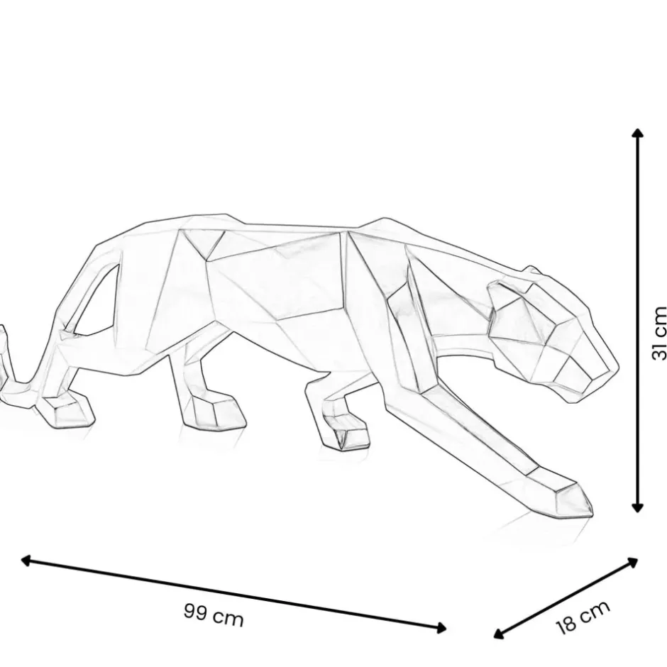 Statues & Sculptures Table Top|Floor Standing^Polygon Panther 31cm Multicoloured Resin Indoor Sculpture