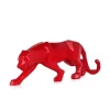 Statues & Sculptures Table Top|Low Poly^Polygon Panther 14cm Red Resin Indoor Sculpture