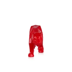 Statues & Sculptures Table Top|Low Poly^Polygon Panther 14cm Red Resin Indoor Sculpture
