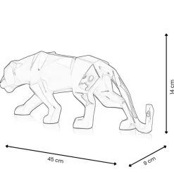 Statues & Sculptures Table Top|Floor Standing^Polygon Panther 14cm Silver Resin Indoor Sculpture