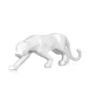 Statues & Sculptures Table Top|Low Poly^Polygon Panther 14cm White Resin Indoor Sculpture
