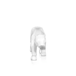 Statues & Sculptures Table Top|Low Poly^Polygon Panther 14cm White Resin Indoor Sculpture