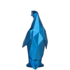 Statues & Sculptures Table Top|Low Poly^Polygon Penguin 35cm Blue Resin Indoor Sculpture