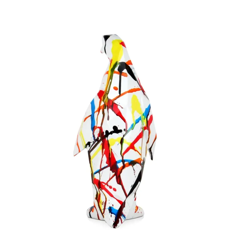 Statues & Sculptures Table Top|Low Poly^Polygon Penguin 35cm Multicolour Resin Indoor Sculpture