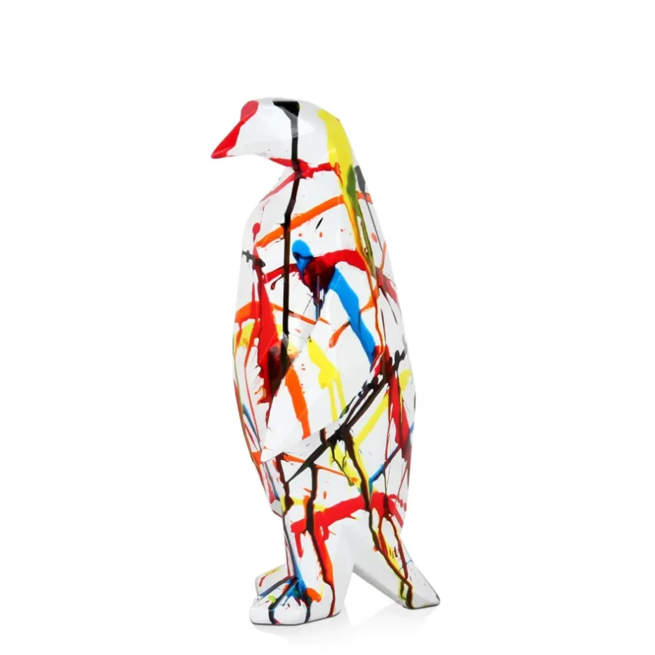 Statues & Sculptures Table Top|Low Poly^Polygon Penguin 35cm Multicolour Resin Indoor Sculpture