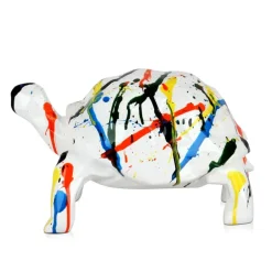 Statues & Sculptures Table Top|Low Poly^Polygon Turtle 21cm Multicolour Resin Indoor Sculpture