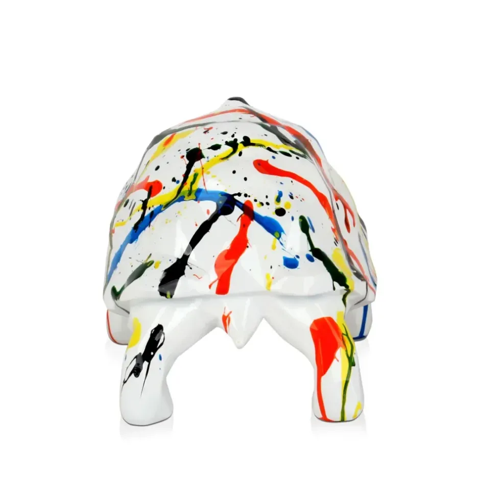 Statues & Sculptures Table Top|Low Poly^Polygon Turtle 21cm Multicolour Resin Indoor Sculpture