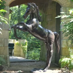 Statues & Sculptures Horses^Prancing Horse Life-Size Bronze Metal Garden Statue